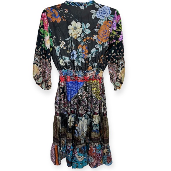 Johnny Was Tibby Jaime 3/4 Sleeve Silk Dress - Picture 10 of 10